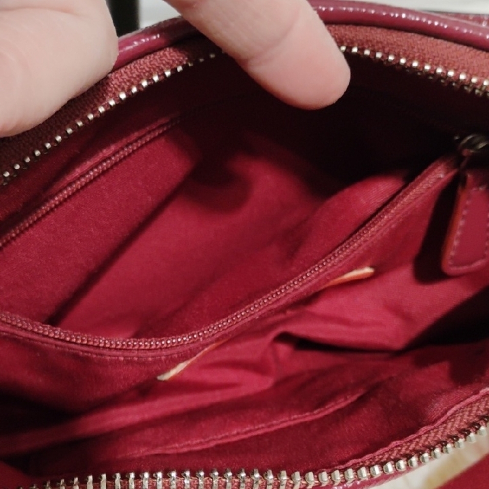 SALE! NWOT Coach Red & Tan Demi Stripe Shoulder/Crossbody Bag - Picture 13 of 14